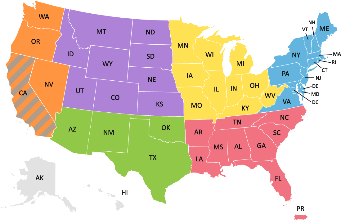 Map of the Link-Systems Higher Education Sales Regions. To get in contact with your representative, visit the Link-Systems Help Center.